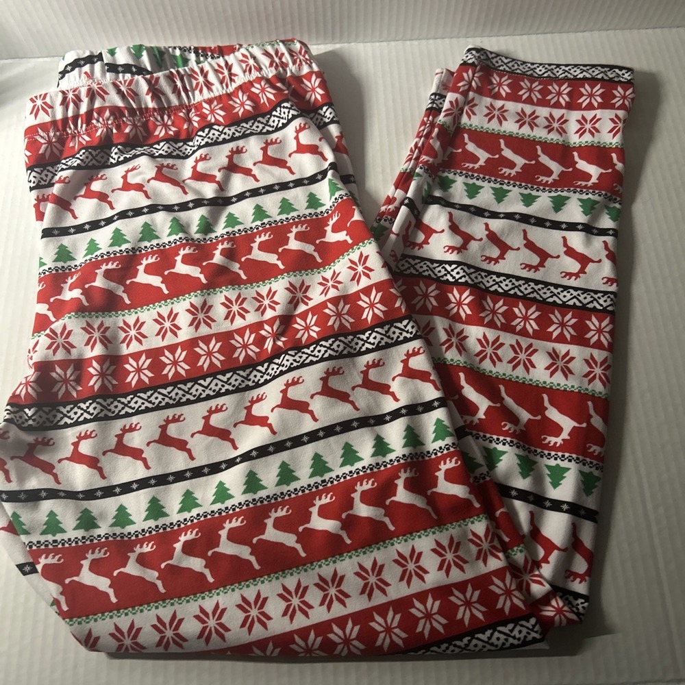 Christmas Pajama Jollidays Adult Reindeer, Trees Pajama Pants New Size XL \ CL47